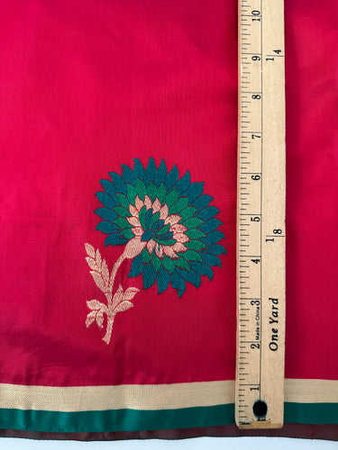 Banarasi Katan Silk Saree | Kadwa weave | Hot Pink | Gold Zari | Handwoven | Silk Mark Certified | Ships from California